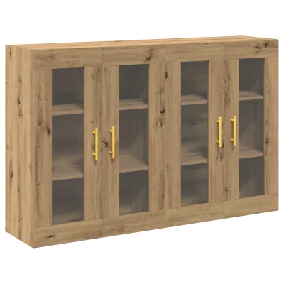 vidaXL Stenski omarici 2 kosi Artisanskega hrasta 69,5x34x90 cm Inženirski les