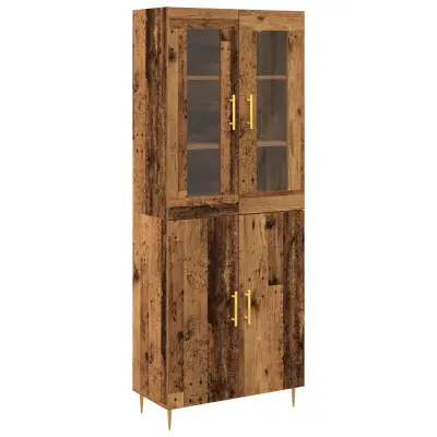 vidaXL Visoka omara Stari les 69,5x34x180 cm Izdelana iz lesa