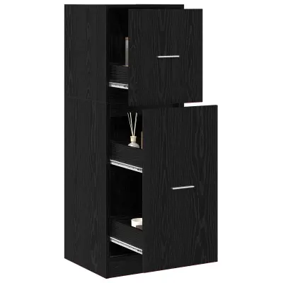 vidaXL Lekarniški omarica Črna hrast 40x41x118 cm Izdelan les