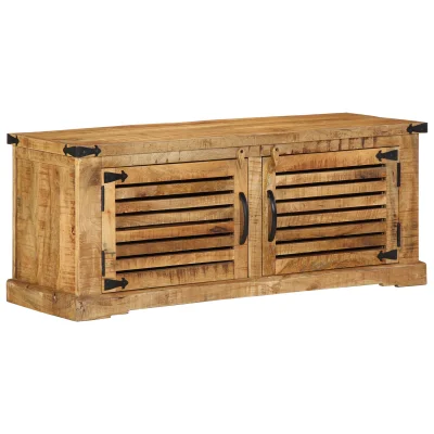 vidaXL klop iz trdnega lesa 110x38x45 cm Grobi mangov les