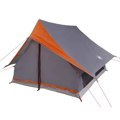 vidaXL Kamping Šotor A-Frame 5-Osebn Siva in Oranžna Vodoodporen
