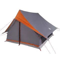 vidaXL Kamping Šotor A-Frame 5-Osebn Siva in Oranžna Vodoodporen