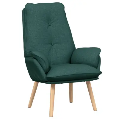 vidaXL Relaxing Chair Temno zelena Tkanina