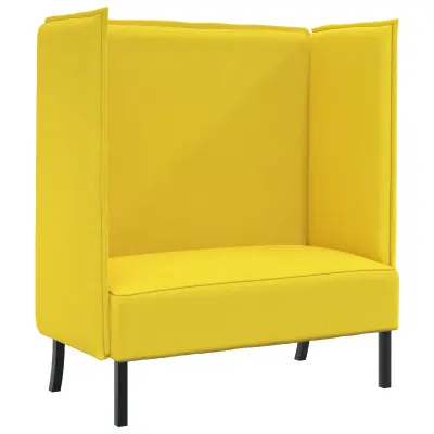 vidaXL sofa z visokim naslonjalom svetlo rumena 109x56x121 cm