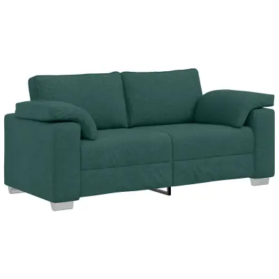 vidaXL Dvojni kavč Temno zelena 140 cm Tkanina