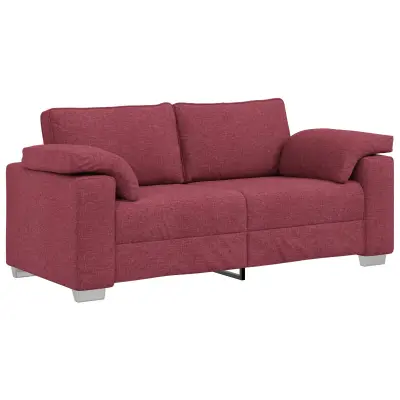vidaXL Dvosedežna sofa vinsko rdeča 140 cm tkanina