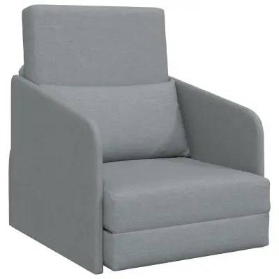vidaXL Tlažna sofa postelja 2-v-1 Svetlo siva 65x80x83 cm Tkanina