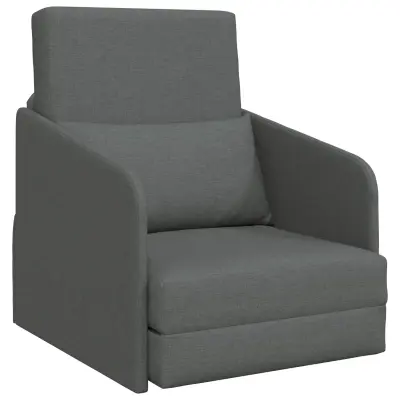 vidaXL Talni kavč 2-v-1 Temno siva 65x80x83 cm Tkanina