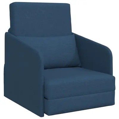 vidaXL Sofa postelja 2-v-1 Modra 65x80x83 cm Tkanina
