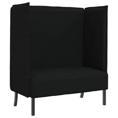 vidaXL kotna sedežna garnitura črna 109x56x121 cm tkanina