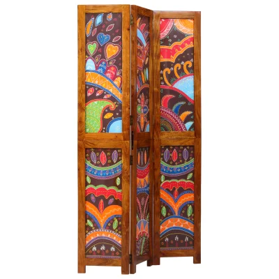 vidaXL ločnik prostora 3 paneli medeno rjav 35x1.5x160 cm trden les akacija