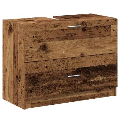 vidaXL Kabinet za umivalnik Stari les 78x37x59 cm Umetni les