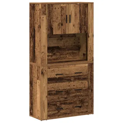 vidaXL visoka omarica iz starega lesa 80x33x150 cm iz vezanega lesa