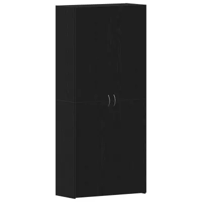 vidaXL Kabinet za čevlje Črna hrast 80x35,5x180 cm Inženirski les