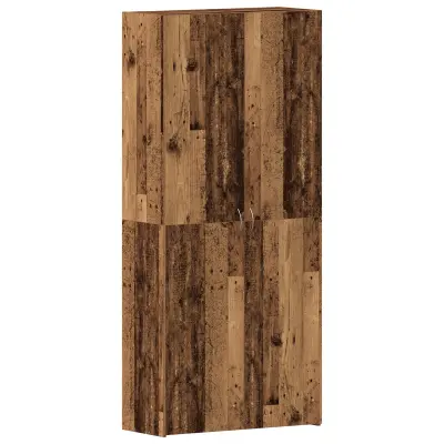 vidaXL Kabinet za čevlje Stari les 80x35,5x180 cm Izdelano iz lesa