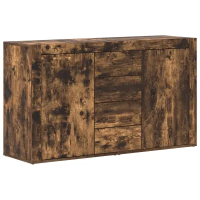 vidaXL Strani šal Prekajen hrast Inženirski les 120 x 36 x 69 cm