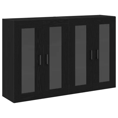 vidaXL Wall Mounted Cabinets 2 kosa Črni Oreh 69,5x34x90 cm Inženirski Les