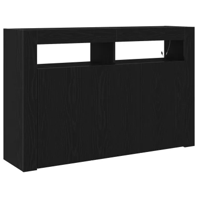 vidaXL Stranska omara Črna hrast Vezani les 116 x 30 x 75 cm