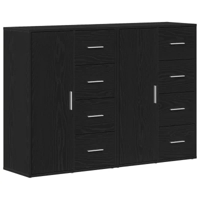 vidaXL Stranišča 2 kosa Črno hrast 60x31x84 cm Inženirska les