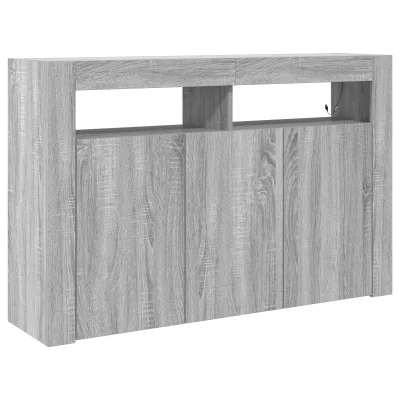 vidaXL Stranska omara Siva sonoma Vezan les 116 x 30 x 75 cm