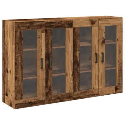 vidaXL Stenski omarici 2 kosi Staro les 69,5x34x90 cm Inženirski les