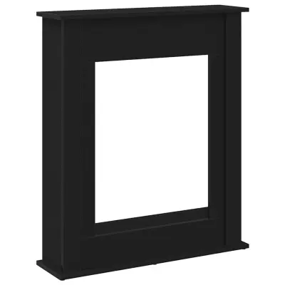 vidaXL Okvir za kamin črn hrast 75x20x87,5 cm inženirski les