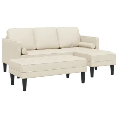 vidaXL 2-delni sofa komplet z blazinami iz lana