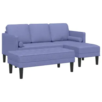 vidaXL 2 kosa sofaset z blazinami jeanse modra tkanina