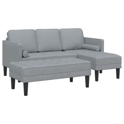 vidaXL 2-delni set sofa s blazinami svetlo siva tkanina