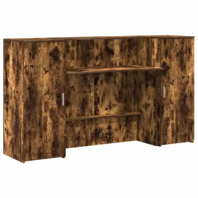 vidaXL Sprejemna miza dimljeni hrast 180x50x103,5 cm inženirski les