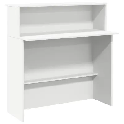 vidaXL Sprejemna miza bela 100x50x103,5 cm inženirski les