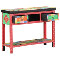 vidaXL Konsolna miza Večbarvna 100x30x75 cm Trdo leseno mango