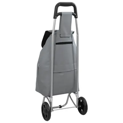 vidaXL Nakupovalna voziček z kolesi Siva 35 L