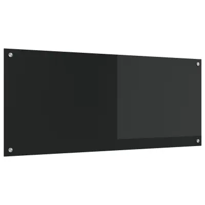 vidaXL Kuhinjska obloga Črna 120x50x0.6 cm Temperirano steklo