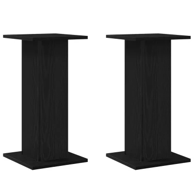 vidaXL Stojala za zvočnike 2 kosi Črno hrast 30x30x60 cm Inženirski les