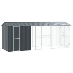 vidaXL Aviarnica za ptice z razširitvijo antracitna 210x640x247 cm jeklo