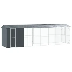vidaXL Aviarna za ptice z razširitvijo antracit 210x838x247 cm jeklo