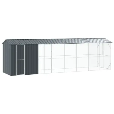 vidaXL Aviarna za ptice z razširitvijo antracit 210x838x247 cm jeklo