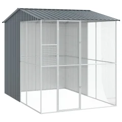 vidaXL Aviar za ptice Antracit 215x310x247 cm Jeklo