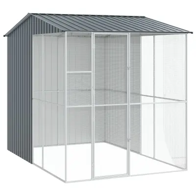 vidaXL Aviar za ptice Antracit 215x310x247 cm Jeklo