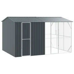vidaXL ptica aviarnica z razširitvijo antracitne barve 310x442x247 cm iz jekla