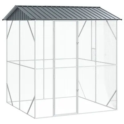 vidaXL Pticja aviary antracit 210x227x247 cm jeklo