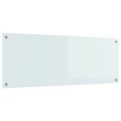 vidaXL Kuhinjska obloga bela 110x40x0,6 cm iz kaljenega stekla