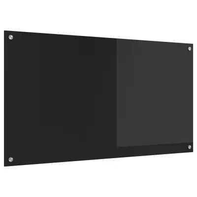 vidaXL Kuhinjska zaščita Črna 110x60x0,6 cm Kaljeno Steklo