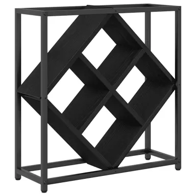 vidaXL Stojalo za vino Črna Oreh 51x18x52,5 cm Inženirski les