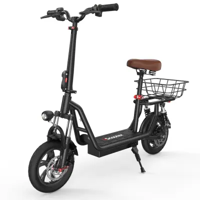 iScooter i12 električni skuter, 500W motor, 36V 7,5Ah, doseg 35km, največja hitrost 25km/h, opremljen s sedeži in snemljivo košaro