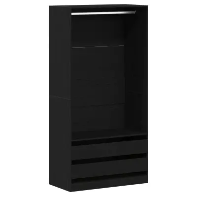 vidaXL Omara Črno Oreh 100x50x200 cm Inženirski les