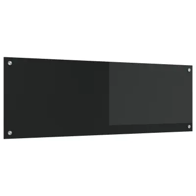 vidaXL Kuhinjska obloga Črna 120x40x0,6 cm iz temperiranega stekla