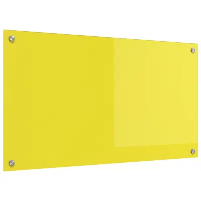 vidaXL Kuhinjska zaščita - Rumena 90x50x0,6 cm, Kaljeno steklo