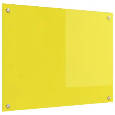 vidaXL Kuhinjski backsplash Rumena 80x60x0,6 cm iz kaljenega stekla